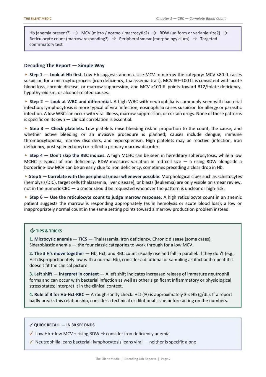 Sample page from Decoding Lab Reports