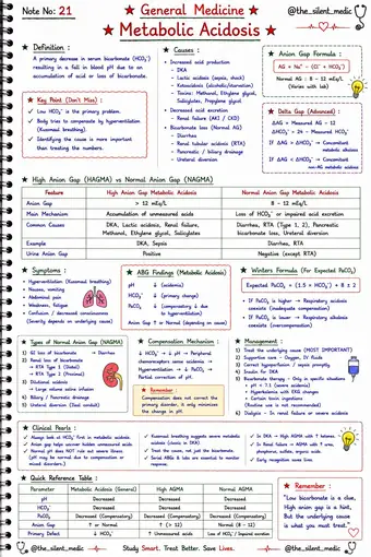 One-pager preview: Metabolic Acidosis
