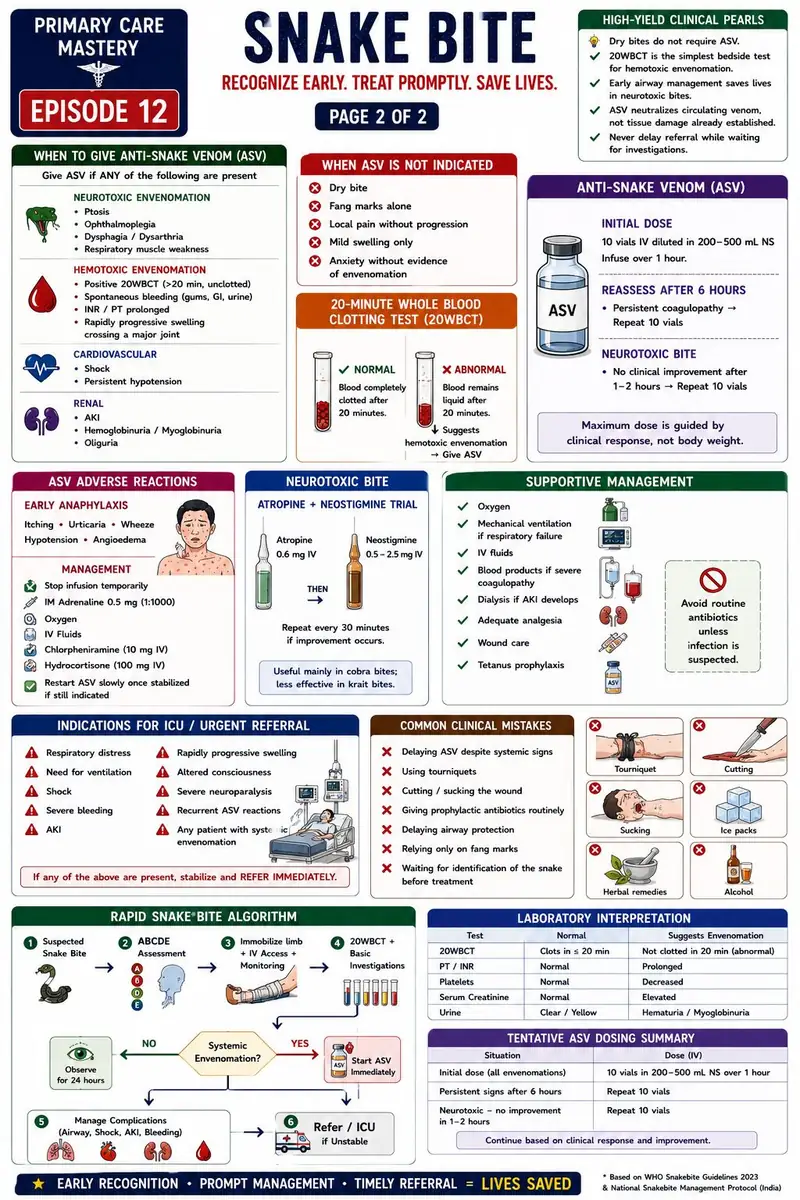 One-pager: Snake Bite in the PHC (page 2 of 2)
